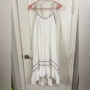 Matilda Jane White Dress with Colorful Trim